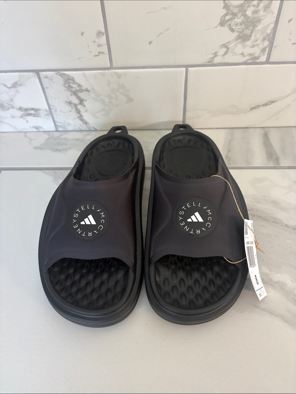 Adidas by Stella McCartney Slide Shoes in Core Black Size 8 - Picture 3 of 7